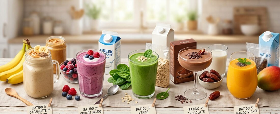 5 batidos de proteínas caseros y baratos (sin proteína en polvo)